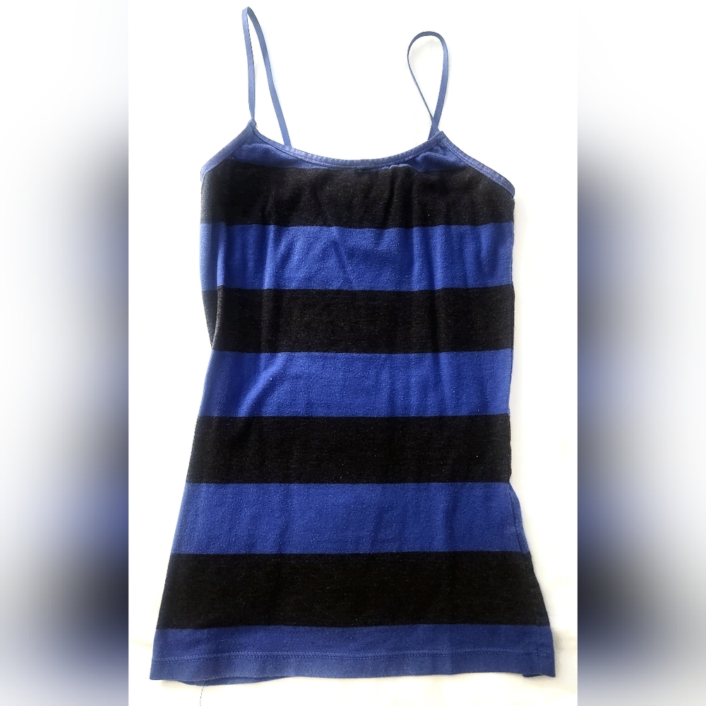 Rue 21 Blue and Black Striped Tank Top